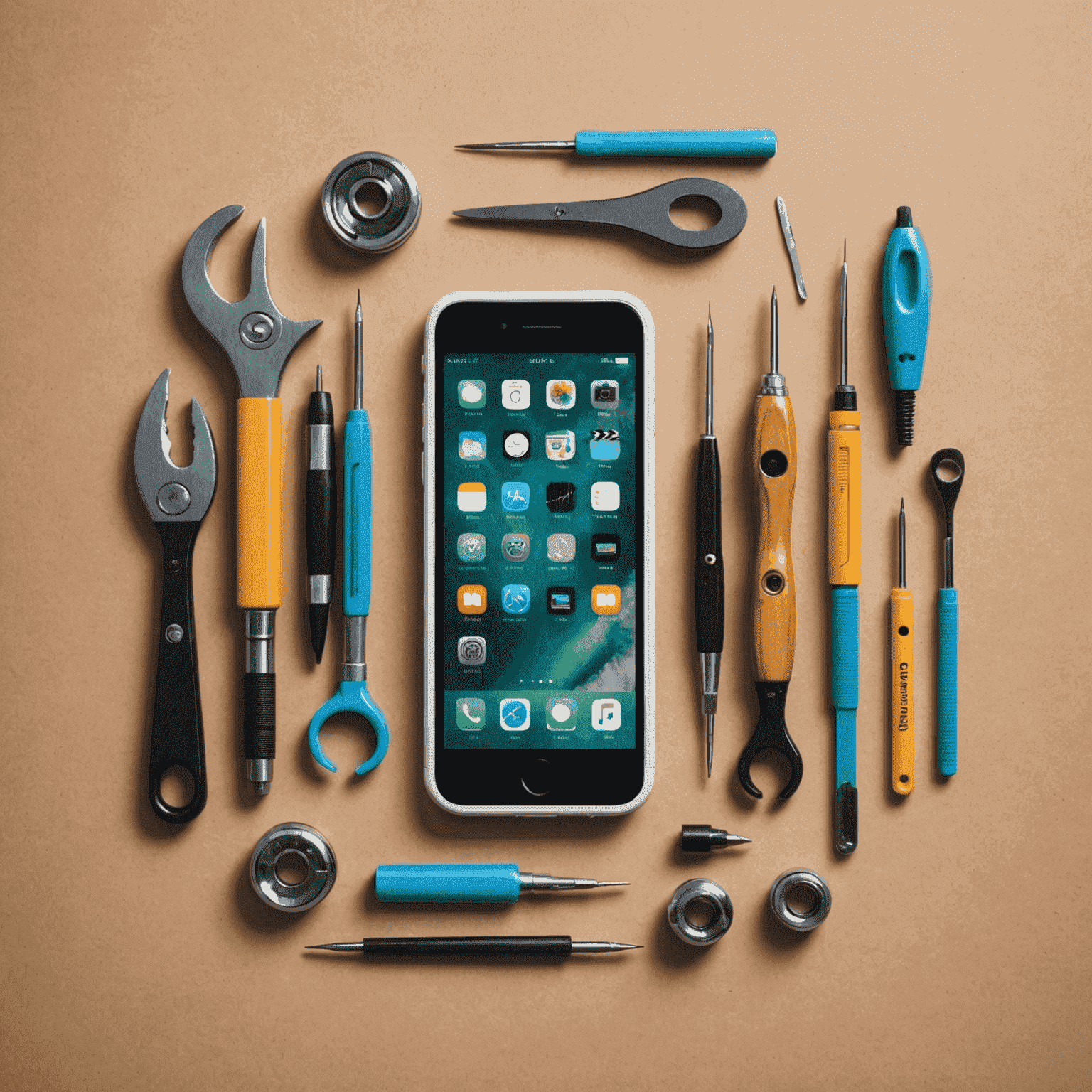 SemberTae logo - a stylized phone with repair tools