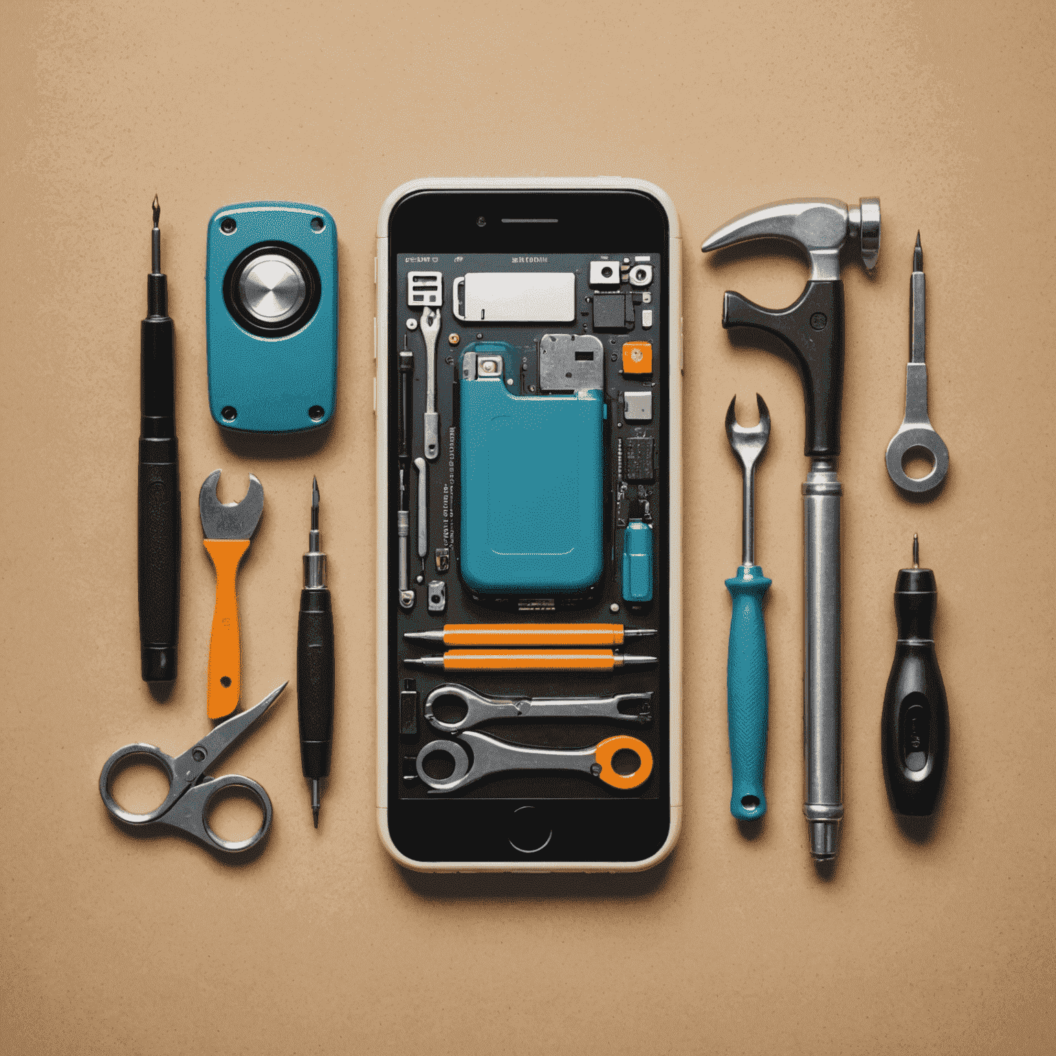 SemberTae logo - a stylized phone with repair tools