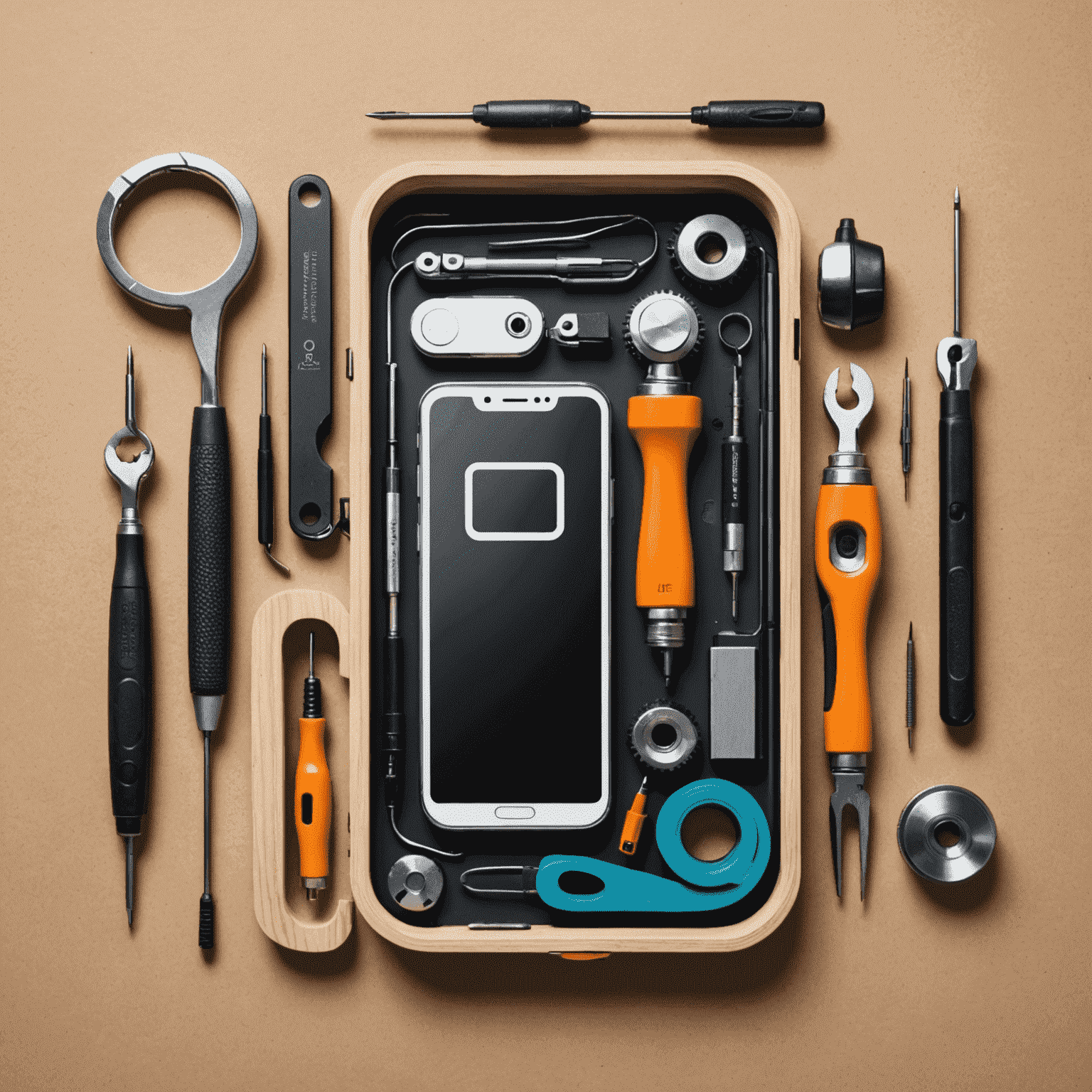 SemberTae logo - a stylized phone with repair tools